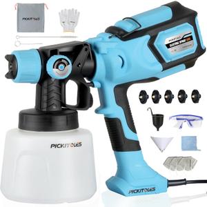 1000W HVLP Paint Sprayer High-Efficiency Electric Spray Gun with 6 Nozzles,Variable Patterns & Adjustable Flow, 47oz (1400ml) Detachable Container,Easy to Clean for Home Improvement Projects Navy