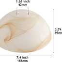 Alabaster Amber Glass Lamp Shade Replacement for Floor Lamp,E26 Base 1-5/8 Inch Fitter 7.4 Diameter, 3.74 Height,Replacement Glass for Wall Lamp, 7-2/5x H3-6/8"
