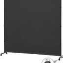 6FT Single Panel Room Divider with Wheels,Rolling Fabric Room Dividers for Partition Privacy Screens,Freestanding Wall Divider for Home Office,Restaurant,Hospital,(Black)