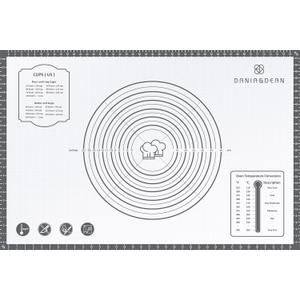 Silicone Mat, 24 x 36inch Extra Large Non-stick Pastry Baking Mat with Measurement, Resuable Thick Cookie Sheet Counter Mat, Dough Rolling Mat, Oven Liner, Fondant/Pie Crust Mat (White Gray)