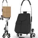 Folding Shopping Cart with Removable 56L Bag, 150Lbs Capacity Stair‑Climbing Utility Cart, Lightweight Collapsible Grocery Wagon with Wheels for Travel, Laundry, Storage