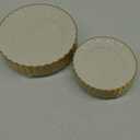 Lullaby 60PCS Ivory Scalloped Plastic Plates with Gold Rim, Disposable Elegant Plates Include 30pcs Dinner Plate 10.25", 30pcs Plastic Dessert Plate 7.5", Perfect for Wedding and Party
