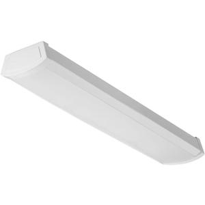 Lithonia Lighting 2 Foot LED Light Fixture, Low-Profile LED Wraparound Flush Mount Ceiling Light, 3000K Warm White, 120V, 24-Inch (FMLWL 24 830)