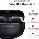 SURITCH Case Cover for Bose Ultra Open Earbuds(2024), Shockproof Protective Cover for Bose Ultra Open Wireless Ear Earbuds Charging Case Accessories with Carabiner, Black