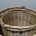 Boao Set of 2 Large Rattan Storage Basket - Round Handwoven Wicker Blanket Organization Baskets with Handles for Home Planter Decor, Laundry Hamper