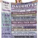 Daughter Gifts from Mom Dad,Birthday Gifts for Daughters Adult,Daughter Blanket from Mom 60"X50",Gift for Daughter's Christmas Mothers Day Valentines Day,to My Daughter Blanket