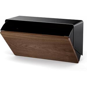 TREELOG Mailboxes for Outside Wall Mount - Walnut & Galvanized Steel Rust-Proof Metal Post Box, Large Wall Mount Mail Box for Outside House Porch, 15.9" x 9.5" x 5.7" (Medium)