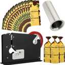 Funnymoom Meat Packaging Kit 500 Pcs Wild Game Freezer Bags, Steel Tape Sealer, 2 Rolls Sealing Tape, Stainless Steel Filling Tube for Meat Grinder Processing Supplies for Hunter Butcher (Camouflage)