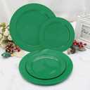 50 PCS Green Plates Disposable, Heavy Duty Green Plastic Plates include 25 Dinner (10.25") & Dessert (7.5") for Birthday, Golf Party Decorations, Graduation Party, Picnic