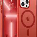 zapica Magnetic for iPhone 13 Pro Max Case, [Compatible with MagSafe] [Military Grade Drop Protection] Translucent Matte Shockproof Anti-Scratch Phone Cover, Red