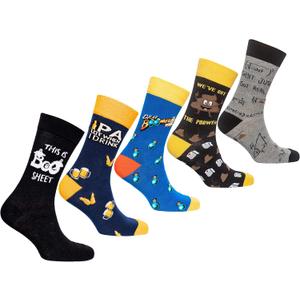 socks n socks-Mens 5pair Luxury Colorful Cotton Fun Novelty Dress Socks Gift Box (Boo)