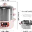 Bear Electric Multifunctional Food Steamer, One Touch Digital Steamer with Timer, Vegetable Steamer 2 Tiered Stackable Stainless Steel Baskets, Auto Shut-off & Anti-dry Protection, 1200W, 8.5Quart