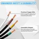 Gonice 25Ft 4 Pin Trailer Wiring Harness Kit with Black Nylon Protective Sleeve, 4 Pin 5 Wire Plug for Enhanced Durability - Wishbond Trailer Wire Kit