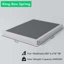 ALDRICH 5 Inch Heavy Duty Metal Box Spring Mattress Foundation 3000lbs Max Weight Capacity/Non-Slip/No Noise/Easy Assembly/Easy Clean Cover,King