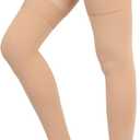 Thigh High Compression Socks Women, 20-30mmHg Compression Stockings for Women Men, Closed Toe Graduated Compression Socks with Silicone Band for Varicose Veins, Edema, Post-Surgery (Small, Beige)