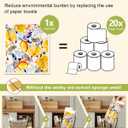 Kitchen Reusable Swedish Dishcloths - 12 Pack Absorbent, Fast Drying, Washable Swedish Towels with Cute Design, Fruit Flower