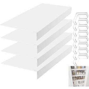 Wire Shelf Covers Set of 4, 23x16x3 in, Durable PVC Shelf Cover for Wire Shelving Pantry, Kitchen Faux Wood Rack Covers, Moisture-Resistant & Easy-to-Clean Organizer Liners, White
