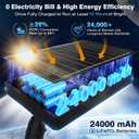 100" Outdoor Solar Lamp Post Lights with Pole & Remote, Black, 100 inch with Die-Cast Base