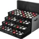 Premium Large Christmas Ornament storage Box, with Side Open, Drawer Style Trays - 3" Compartment, 8 Trays, Keeps 128 Holiday Ornaments & Xmas Accessories, Storage Container Made Of 600D Oxford Fabric