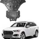 Engine Splash Shield Fit for Audi Q7 2017-2024 Lower Engine Case Guard Under Engine Cover Fit for Audi Q8 SQ8 2019-2025 Front Engine Guard + Transmission Guard Mud Flaps