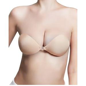 Niidor Adhesive Bra Strapless Bra Sticky Bras for Women with Reusable Nipple Covers