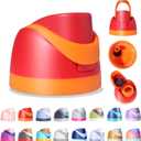 Replacement Lid for Owala Freesip, Compatible with Owala Cup 16oz 24oz 32oz 40oz, One Button Water Bottle Top Lid Replacement Accessory, Leakproof, BPA-Free, Orange Red