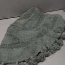 KOEXM Half Circle Boho Bathroom Rugs with Tassels 100% Cotton Soft Hand-Woven Bath Mat Non Slip Absorbent Machine Washable Bath Rugs, Bohemian Decor Sage Green 42"x 22"