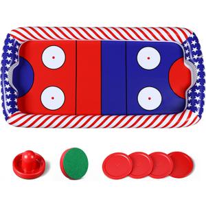ShinyRelief Inflatable Pool Hockey Game Set for Kids, Floating Pool Toy with Puck and Pushers 65 x 33 in Water Swimming Training Game Toys for Boy Girl Teen Adults Summer Celebration(Classic)