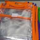 6 Packs Large Toy Storage Bags with Labels, Reusable Clear PVC Board Game Storage, Travel Waterproof Organizer Bags with Zipper for Building Blocks, Puzzle, Kids Books6 Colors (Multicolor)