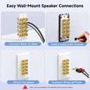 Cable Matters Speaker Wire Wall Plate, Gold Plated Speaker Wall Plate with Banana Plug Binding Post for 5 Speakers, White