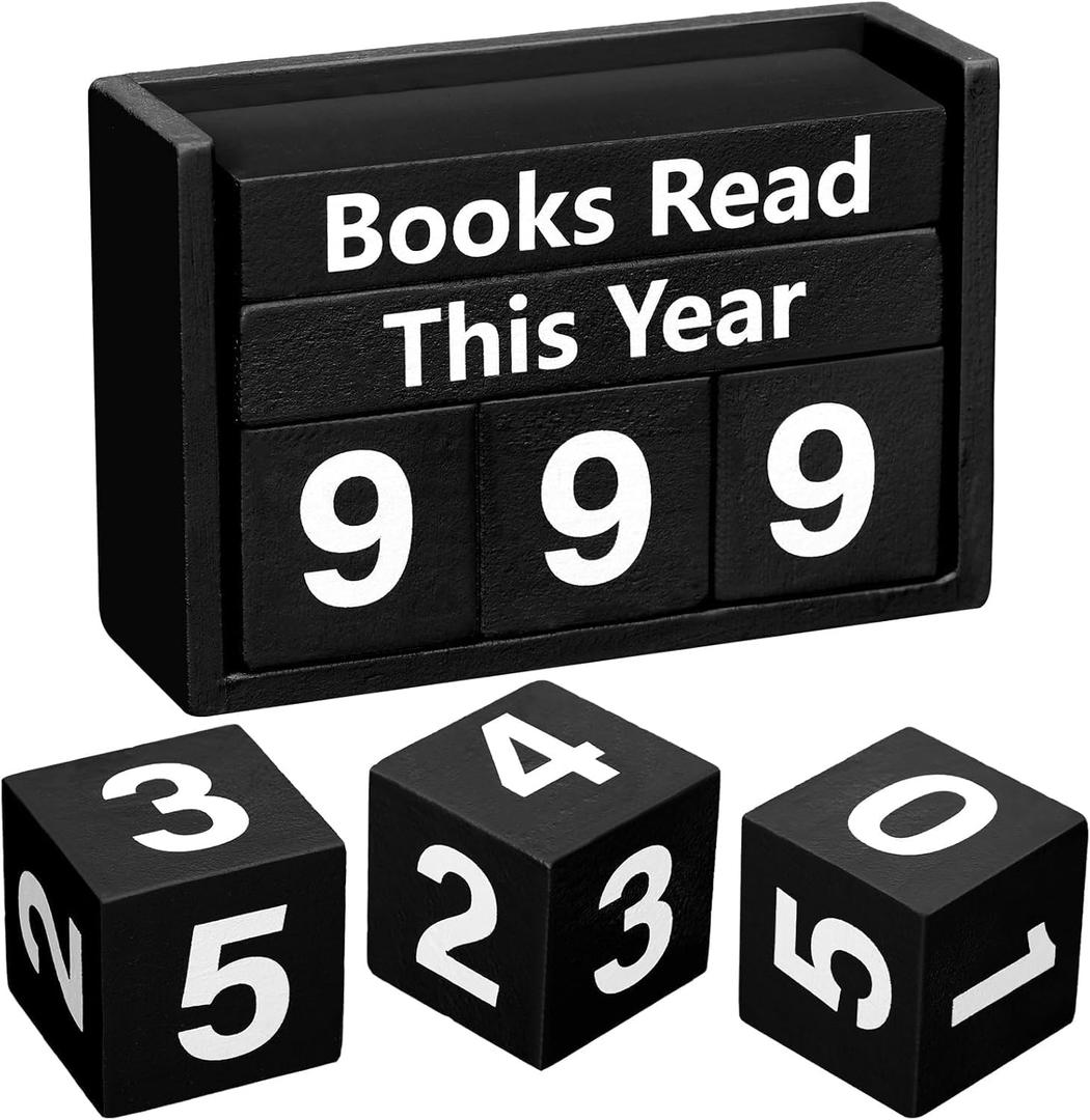 2 x Book Counter Tracker 2026 - Reading Goal Tracker Up to 999 Books, Book Lover Gift for Bookworm Club Members Students Teachers, Bookish Accessories for Reading Challenge (Black)