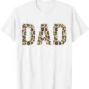 Leopard Pattern Dad Fathers Day T-Shirt, S
