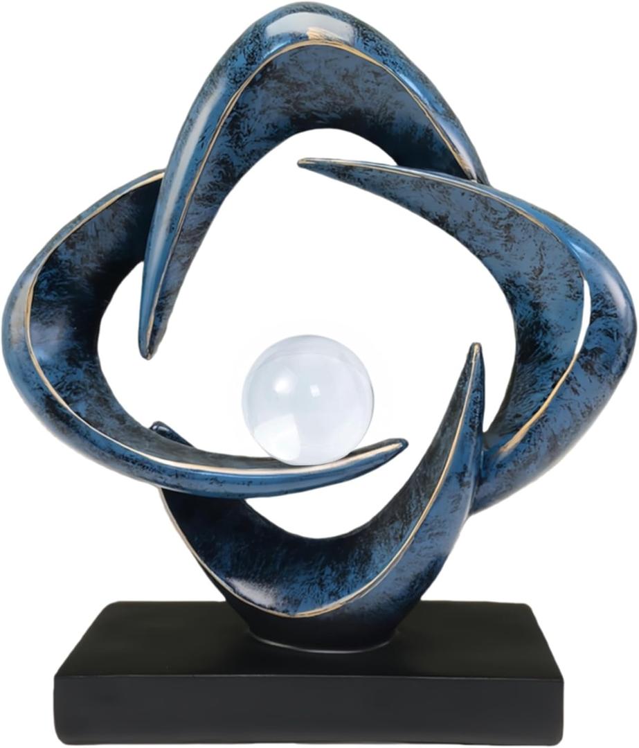 HODESumPure Abstract Art Sculpture Decorative Objects Home Decor Accents for Living Room tv Cabinet, Side Table, Bookshelf, Coffee Table, Dining Table Center Decor Items (Blue L)