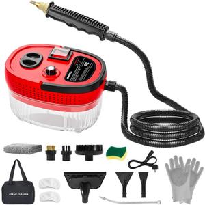 Handheld Steam Cleaner Portable High-pressure Steam Cleaner with 3 Brushes and 1 Glass Scraper Quickly Generates High-temperature Steam to Deeply Clean Kitchens and Car Seats