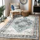 Area Rug 46, Vintage Boho Rug,Ultra-Soft Low Pile, Washable, Non Slip,Stain Resistant Printed Carpet for Living Room Bedrooms Playroom Office Kitchen, Blue/Navy