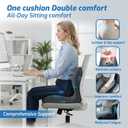 Seat Cushion,Office Chair Cushion with Lumbar Support, Memory Foam Car Orthopedic Cushion, Ergonomic Designed for Long Sitting, Tailbone & Back Pain Relief, Sciatica Pillow for Office, Car, Home Chair