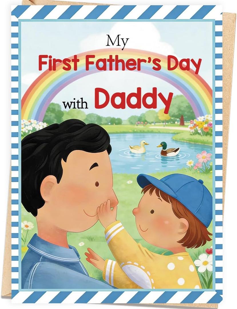 3 x First Fathers Day Card, Happy 1st Father's Day Card Gifts for New Dad, First Time Dad Gifts