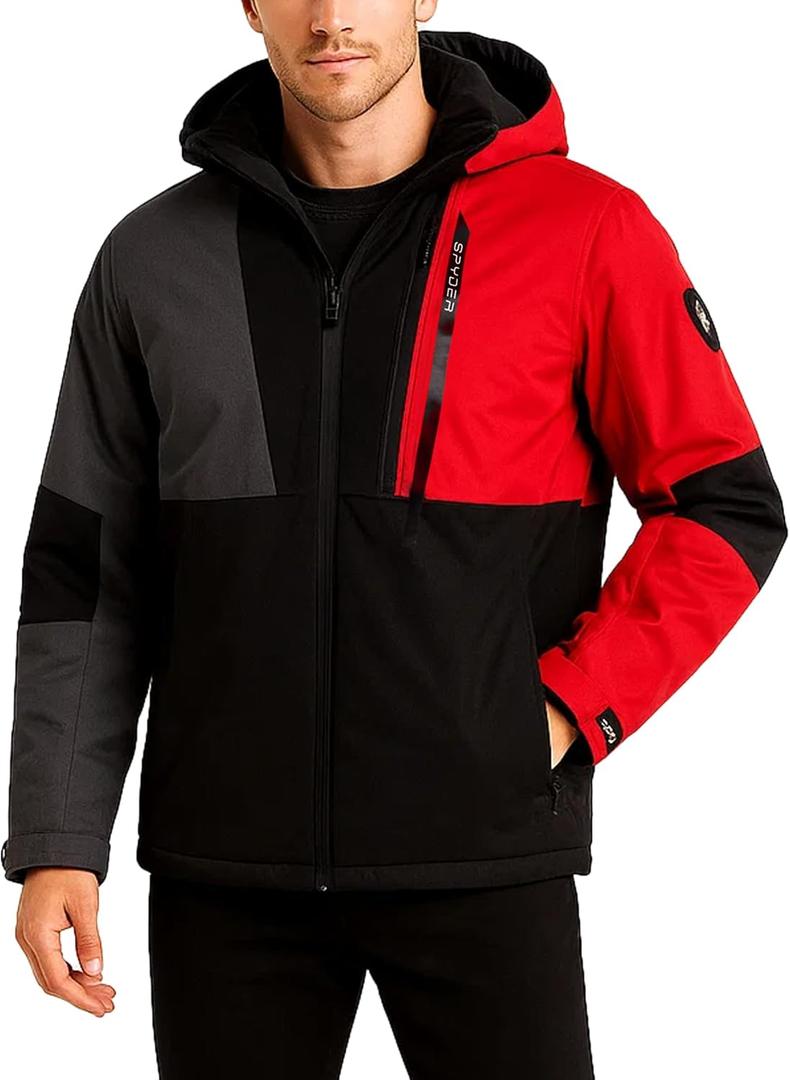 Spyder Men's Snow Jacket - Warm Isolated Winter Jackets for Men - Cozy Men's Snow Heated Ski Jacket with Detachable Hood (Medium)