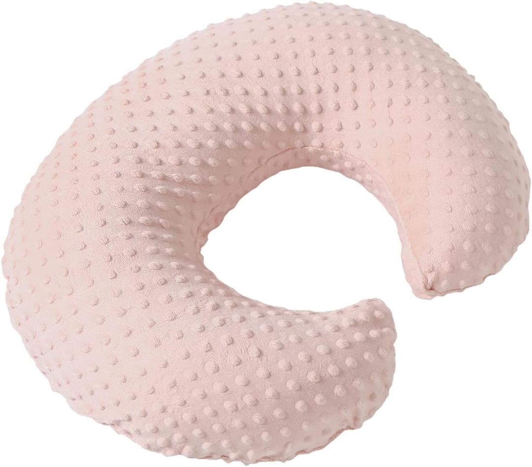 Pillowcase for Nursing Pillow and Positioner for Breastfeeding and Bottle Feeding, Propping Baby, Tummy Time, Baby Sitting Support, Awake-Time Support, Pillow Cover Only (Light Pink)