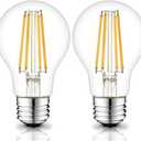 12 Volt Edison Bulb E26 12V LED Bulb Warm White 2700K 60W Equivalent, 12V 24V 36V Low Voltage Vintage Bulbs A19 12Volt LED Filament Bulbs for RV, 2 Pack