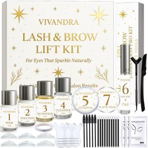 2-IN-1 Lash Lift & Brow Lamination Kit  Professional Kit for Fuller Brows & Long-Lasting Curled Lashes, Salon-Quality Eyelash Lift & Eyebrow Lamination DIY at Home with Easy Instructions
