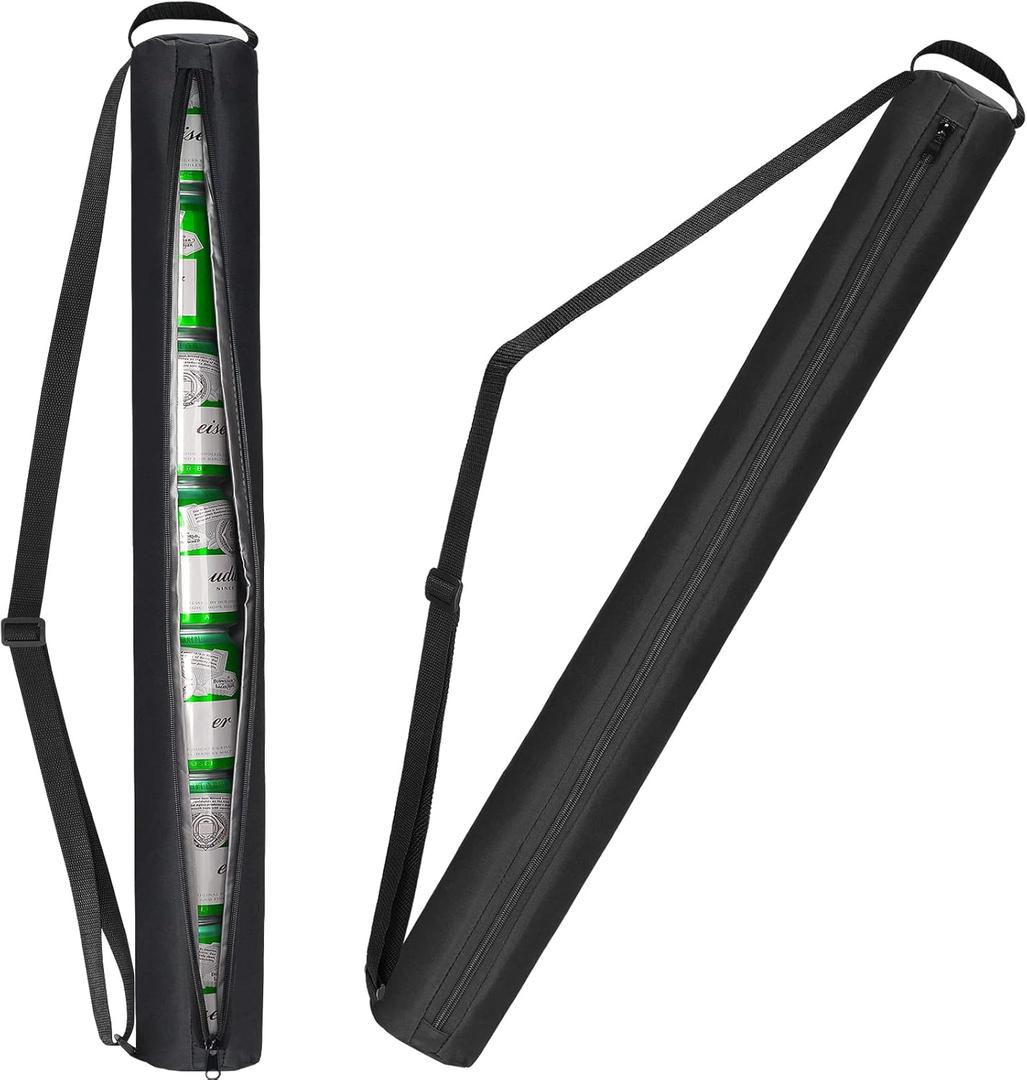 Beer Sleeve for Golf Bag,7-Can Insulated Cooler Sleeve, Beer Drink Accessories Sling Cooler Fits Most Golf Bags Styles and Types (BLACK)