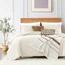 ROARINGWILD Ivory King Size Quilt Bedding Sets with 2 Pillow Shams, Cream Lightweight Soft Bedspread Coverlet, Thin Comforter Bed Cover for All Season, 3 Pieces, 104x90 inches (Ivory (Yellow Hues))