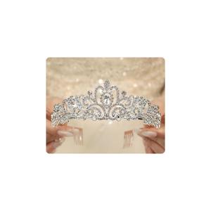 Rannyrena Sparkling Crystal Tiara Crown for Women Gorgeous Rhinestone Bridal Wedding Headband with Combs Elegant Birthday Party Prom Hair Accessories (Silver-white)