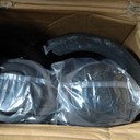 ABCCANOPY 15FT Patio Umbrella with Base, Outdoor Double-Sided Rectangle Umbrella Bonus Latch, Wights for Poolside, Lawn, Backyard (Dark Gray)