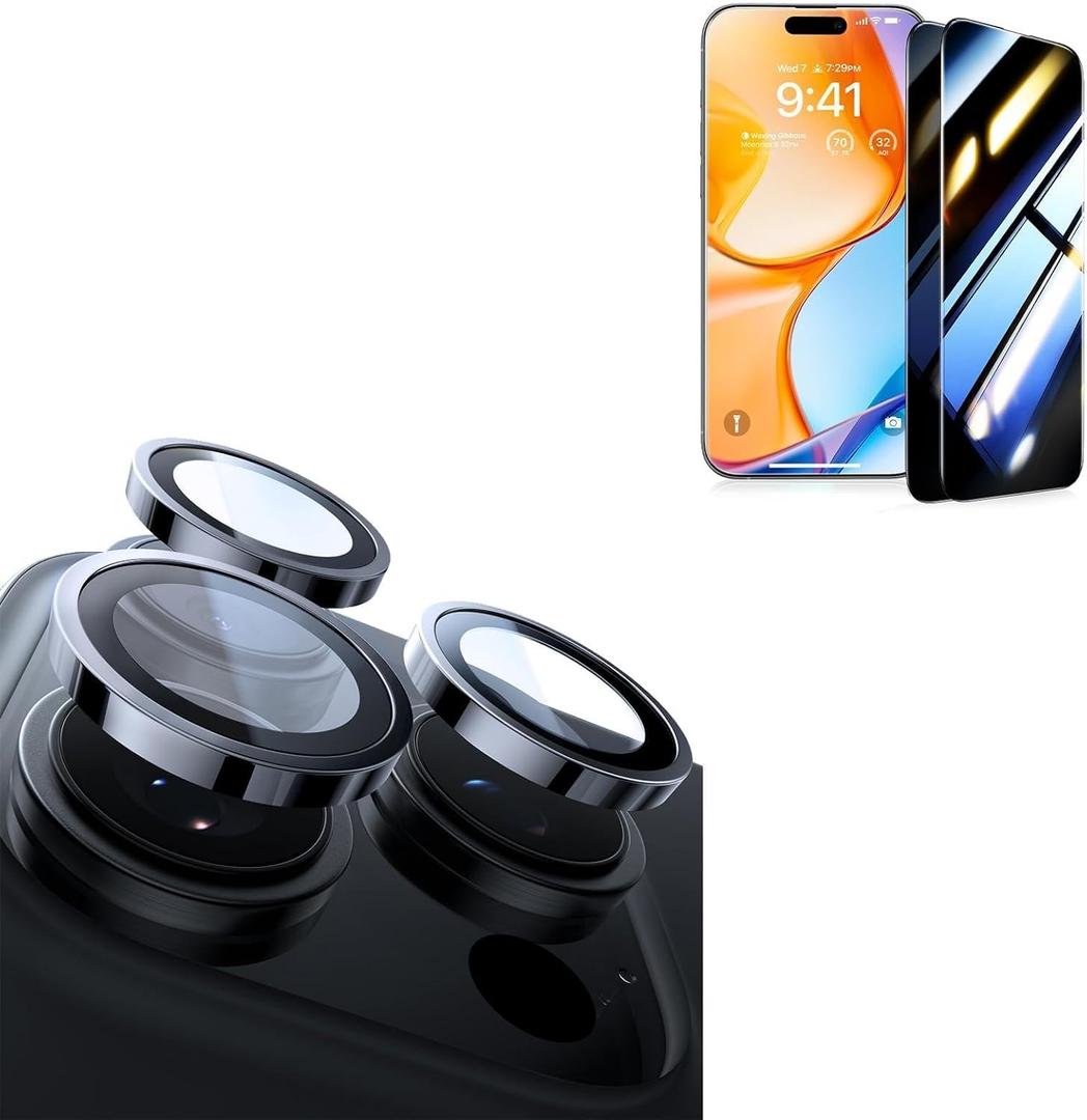 UltraGlass for iPhone 16 Pro Max Privacy (Screen Protector+ Camera Protector) Black Titanium