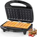 OSTBA Waffle Maker, 2 Slice Non-Stick Waffle Iron, Belgian Waffle Machine with Indicator Lights, PFOA Free, Perfect for Breakfast and Snacks, 750W