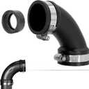 Fernco 1.5" Flexible PVC 90-Degree Elbow Includes Optional 1.25" Reducer Bushing for DWV Cast Iron, Steel and Plastic Pipe Connections