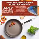 Viking PureGlide Pro 3-Ply Nonstick Frying Pan, Made without PFAS, 10-Inch Induction Cookware, Metal Utensil Safe Titanium Nonstick Surface, Oven Safe to 600F