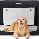 Lesure Collapsible Dog Crate - Portable Travel Kennel for Extra Large Dog, 4-Door Pet Crate with Mesh Windows, Indoor & Outdoor, Black